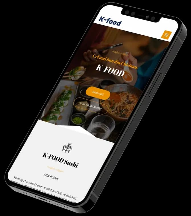 Mockup site pe iPhone