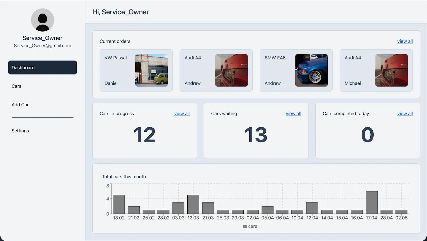 Service Auto Management System